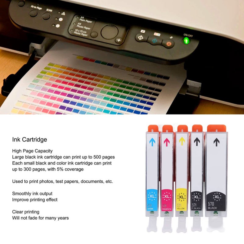 High Capacity Colorfast Black and Color Ink Cartridge Set 6 Colors for PI X MA Printers - Image 3