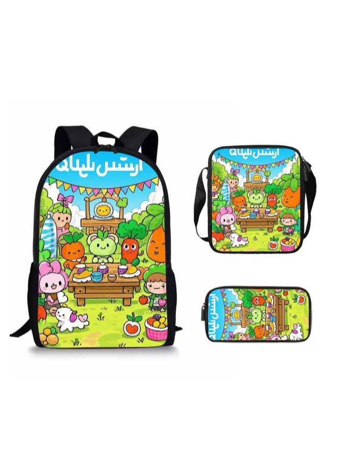 Cartoon style universal three-piece schoolbag - 641  - Image 2