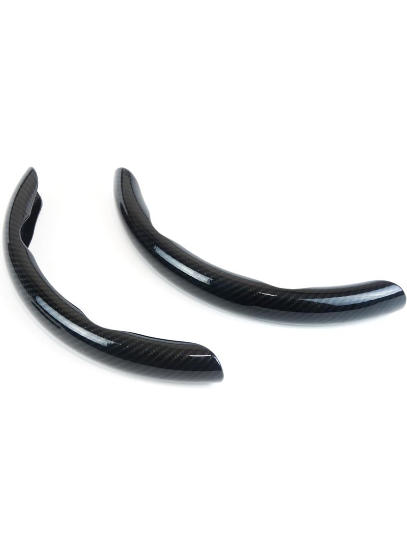 Carbon Fiber Anti-Skid Steering Wheel Cover Protector, 2 Pcs Segmented Steering Wheel, Durable, Easy to Install - Black Matt - Image 2