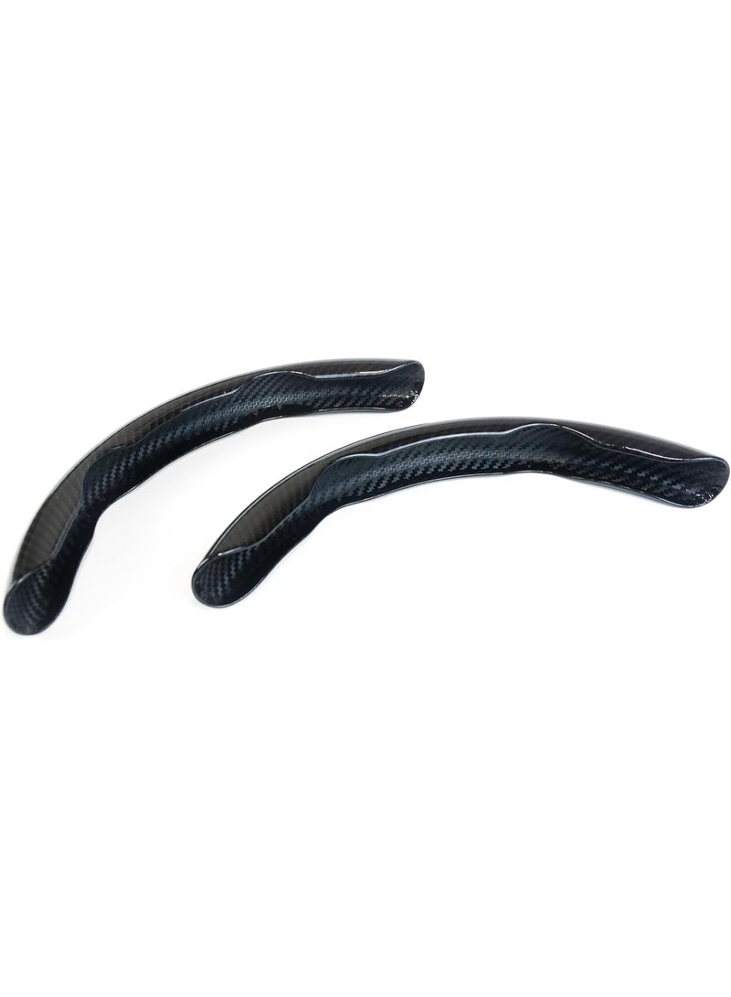 Carbon Fiber Anti-Skid Steering Wheel Cover Protector, 2 Pcs Segmented Steering Wheel, Durable, Easy to Install - Black Matt - Image 3