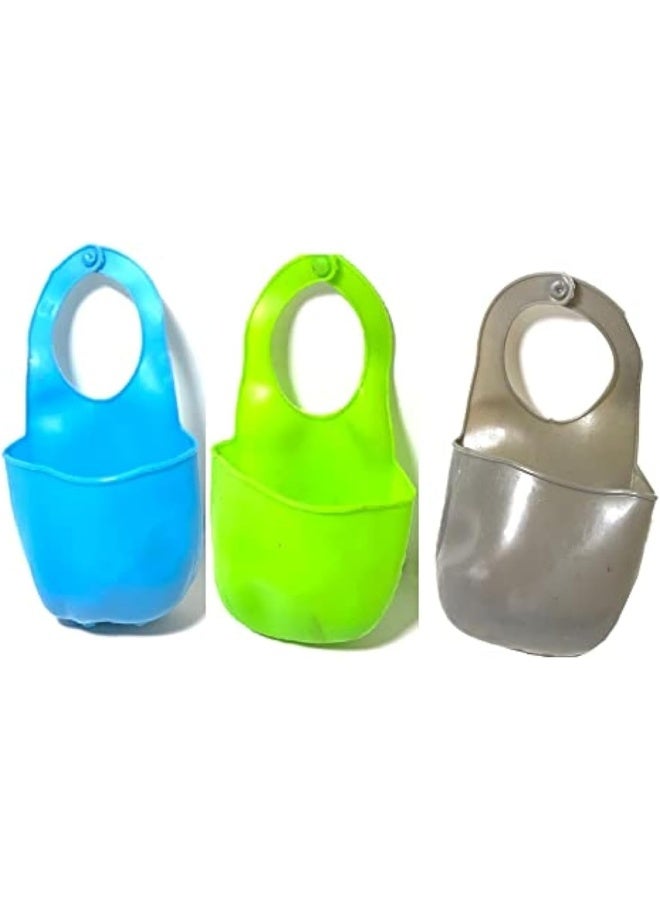 Kitchen Sink Strainers Bag, Silicone Candy Sponge Holder Organizer, Bathroom Hanging Strainer, Storage Holder Brush Toothbrush Holder Organizers - Image 1