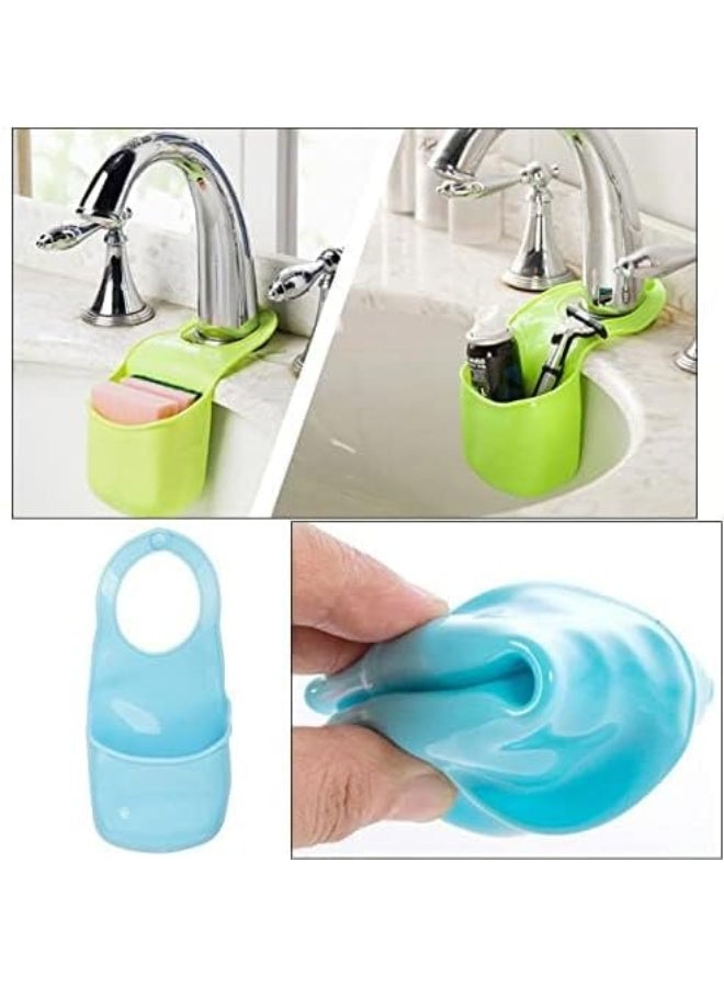 Kitchen Sink Strainers Bag, Silicone Candy Sponge Holder Organizer, Bathroom Hanging Strainer, Storage Holder Brush Toothbrush Holder Organizers - Image 5