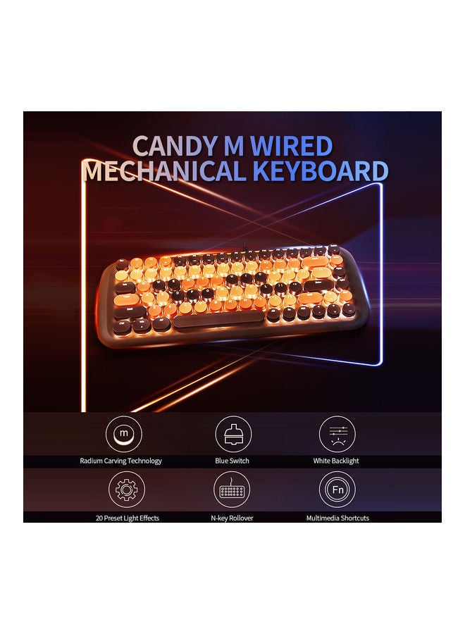 Mofii Candy M Wired Mechanical 84 Keys Gaming Keyboard With Blue Switch White Backlight Multimedia Shortcuts - Image 4