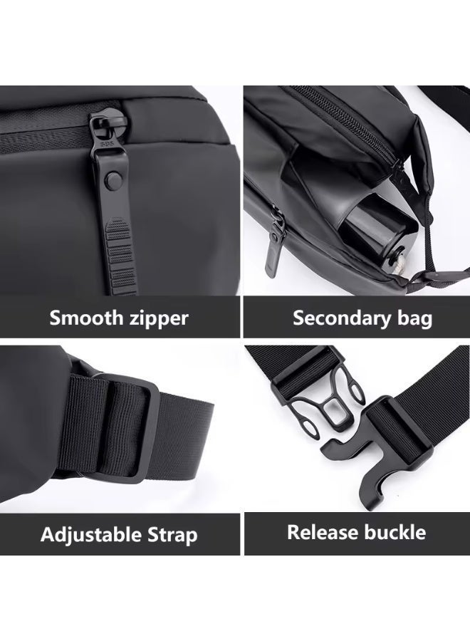 SamoDani Waist Bag with Anti-Theft Zipper – Large Capacity Fanny Pack, Adjustable Belt, Premium Buckle, Travel Hip Bag for Men & Women, Black - Image 4
