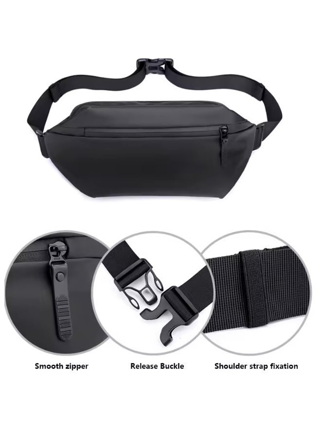 SamoDani Waist Bag with Anti-Theft Zipper – Large Capacity Fanny Pack, Adjustable Belt, Premium Buckle, Travel Hip Bag for Men & Women, Black - Image 5