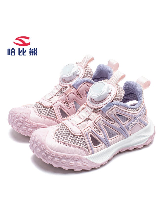 Habibie Children's Sandals Summer Rotating Buckle Baotou Sandals Mesh Breathable Sneaker For Boys And Girls A Generation Of Hair
