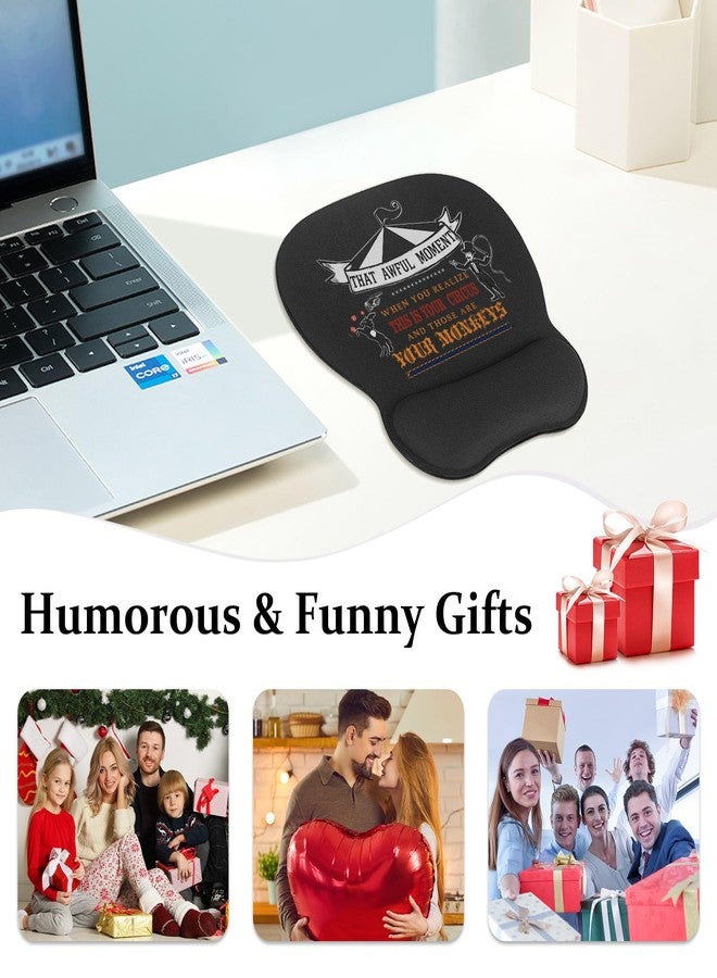 Aganmi Funny Ergonomic Mouse Pad with Wrist Rest for Work, Small Non-Slip Rubber Base Mousepad for Pain Relief Computer Laptop Home Office Desk Decor Accessories Coworker Friends Work Gifts - Image 2