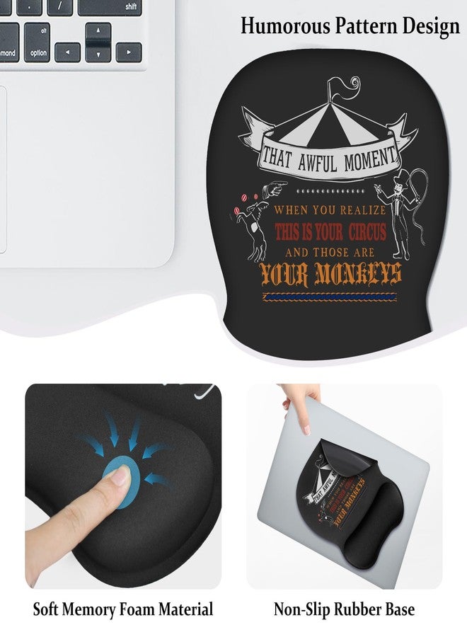 Aganmi Funny Ergonomic Mouse Pad with Wrist Rest for Work, Small Non-Slip Rubber Base Mousepad for Pain Relief Computer Laptop Home Office Desk Decor Accessories Coworker Friends Work Gifts - Image 3