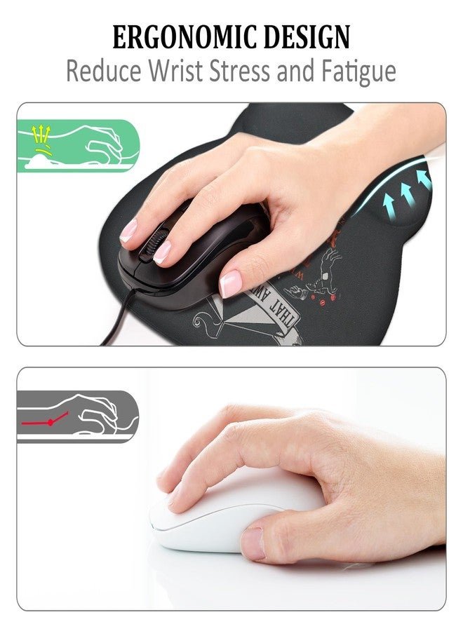 Aganmi Funny Ergonomic Mouse Pad with Wrist Rest for Work, Small Non-Slip Rubber Base Mousepad for Pain Relief Computer Laptop Home Office Desk Decor Accessories Coworker Friends Work Gifts - Image 4