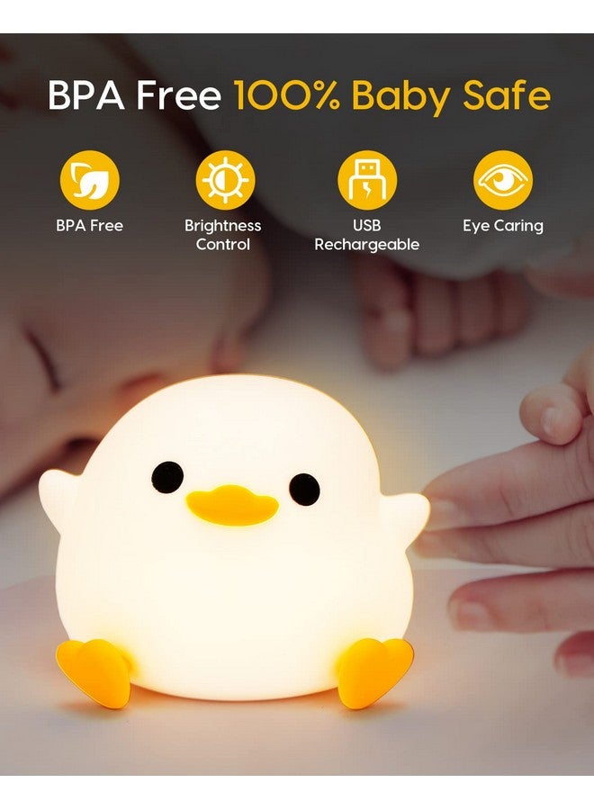 Amaredom DoDo Duck Night Light, Cute Duck Lamp, Silicone Dimmable Nursery Nightlight, Rechargeable LED Bedside Lamp with 20 Minutes Timer & Tap Control Baby Girls Women Bedrooms, Living Room - Image 5
