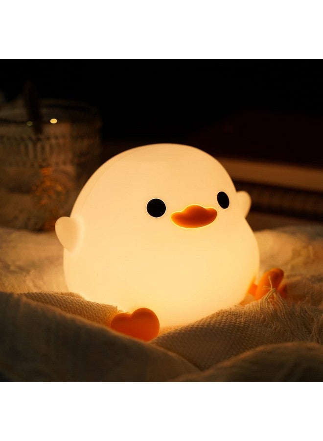 Amaredom DoDo Duck Night Light, Cute Duck Lamp, Silicone Dimmable Nursery Nightlight, Rechargeable LED Bedside Lamp with 20 Minutes Timer & Tap Control Baby Girls Women Bedrooms, Living Room - Image 1