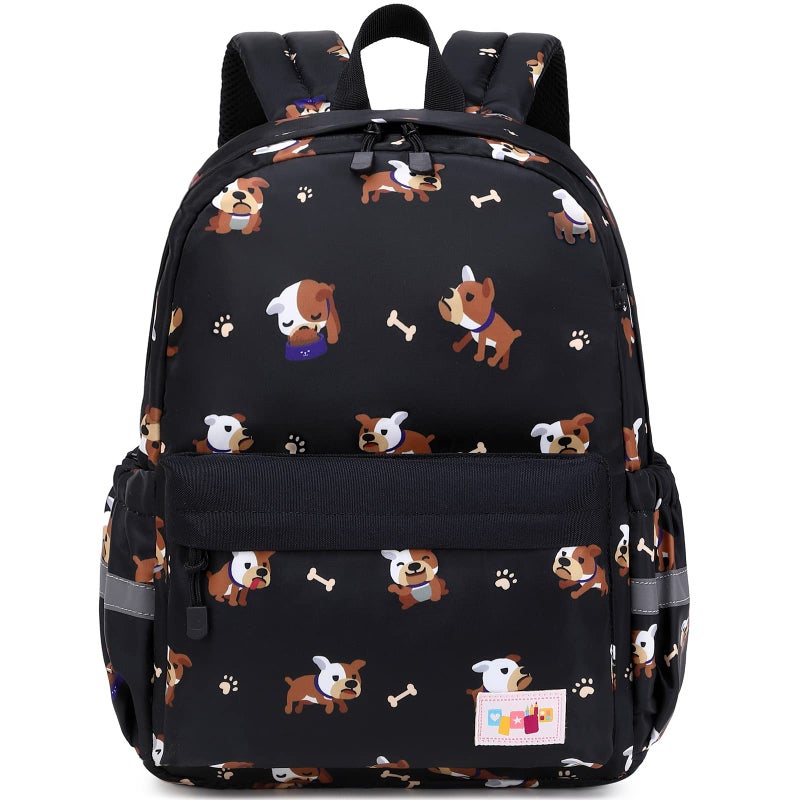Lanola Cute Little Girls Backpack Waterproof Small Kids Backpacks Daypack for Toddler Girl Bakcpack Travel Bag Baby Children Preschool Bakcpack Black Dog - Image 2
