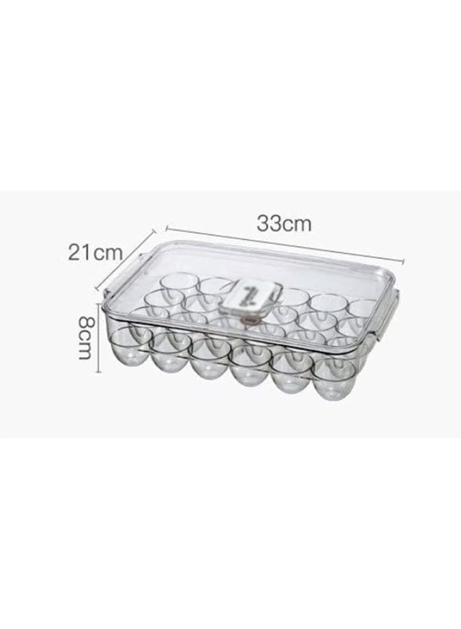 SAQOWARE Premium Quality Transparent 30-Egg Storage Tray with Lid – Durable Refrigerator Egg Holder Box with Secure Lock & Handle – BPA-Free, Stackable, Easy Clean, Crystal Clear Egg Organizer for Fridge & Kitchen - Image 3
