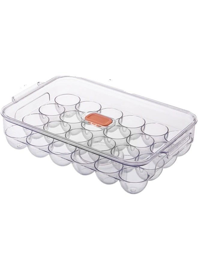 SAQOWARE Premium Quality Transparent 30-Egg Storage Tray with Lid – Durable Refrigerator Egg Holder Box with Secure Lock & Handle – BPA-Free, Stackable, Easy Clean, Crystal Clear Egg Organizer for Fridge & Kitchen - Image 1