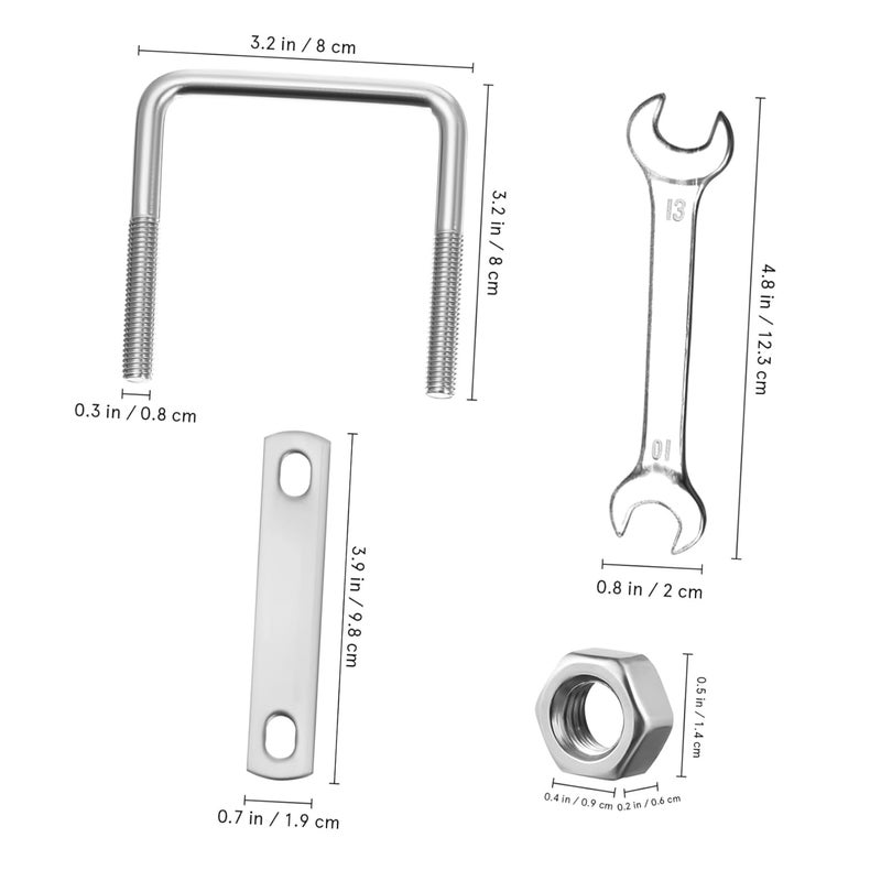 Ciieeo 4pcs Stainless Steel u Bolts Square U-Bolts Frame Plates for Trailer Axles and Sailboats Heavy-Duty - Image 2