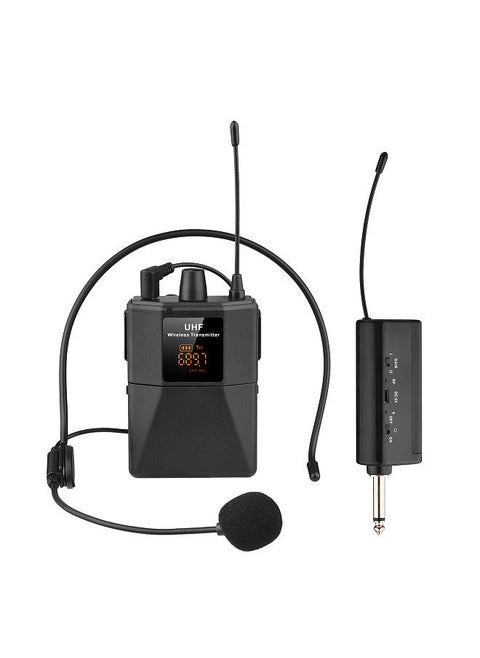 UHF Wireless Microphone Headset with Transmitter and Receiver, LED Digital Display Bodypack Transmitter, Headset Mic for Teaching Meeting Speech Live Performance