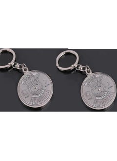 Toys Star 2 Stainless Steel Medals, 2 Antique Calendar Medals, Calendar Up to The Year 2050, One Large Ring, Inside a Wooden Gift Box  - Image 1