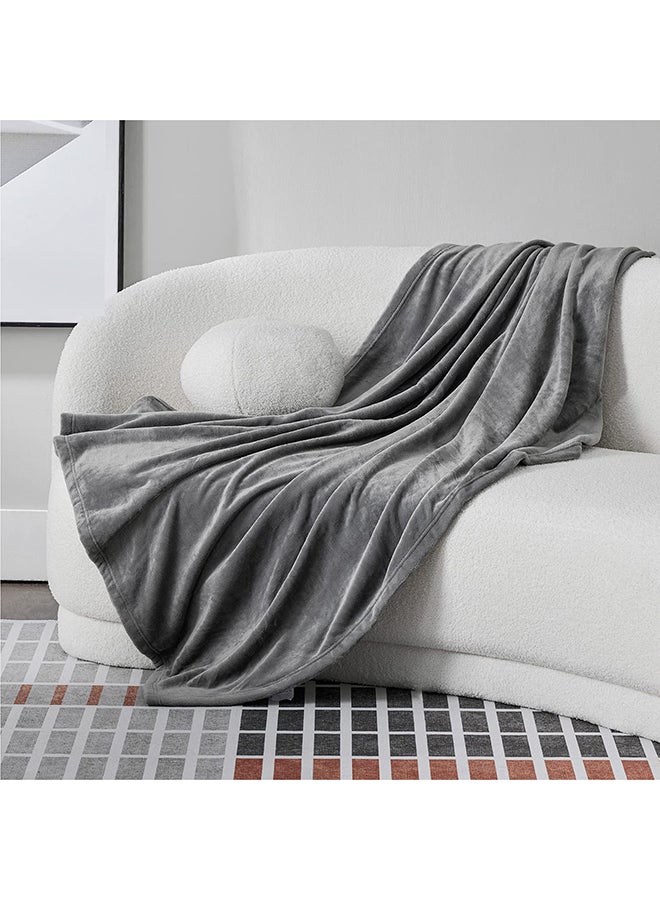 Moon 1 Piece Soft Blanket King Size flannel Grey - Image 2