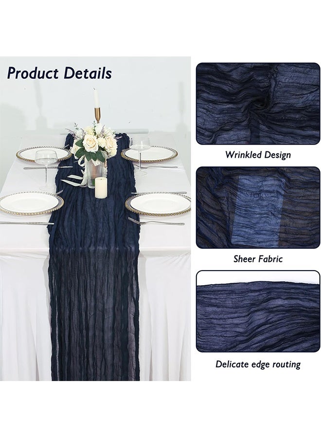 مفرش طاولة من القماش القطني 35 × 118 بوصة، مفرش طاولة من القماش القطني بتصميم بوهو، مفرش طاولة ريفي لحفلات الزفاف وحفلات استقبال المولود الجديد وحفلات الزفاف وحفلات أعياد الميلاد - Image 4