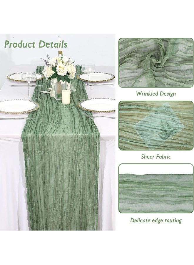 مفرش طاولة من القماش القطني 35 × 118 بوصة، مفرش طاولة من القماش القطني بتصميم بوهو، مفرش طاولة ريفي لحفلات الزفاف وحفلات استقبال المولود الجديد وحفلات الزفاف وحفلات أعياد الميلاد - Image 5