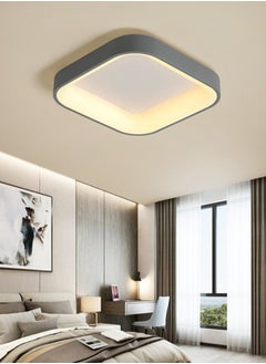 Rewell LED Ceiling Light 72W Energy-Saving Lamp, Metal Square Lamp 3 Colors 3000k-6000k, Remote Control Dimming, Suitable for Corridor Entrance Office Bedroom Kitchen, Gray  - Image 1