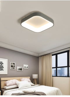 Rewell LED Ceiling Light 72W Energy-Saving Lamp, Metal Square Lamp 3 Colors 3000k-6000k, Remote Control Dimming, Suitable for Corridor Entrance Office Bedroom Kitchen, Gray  - Image 5