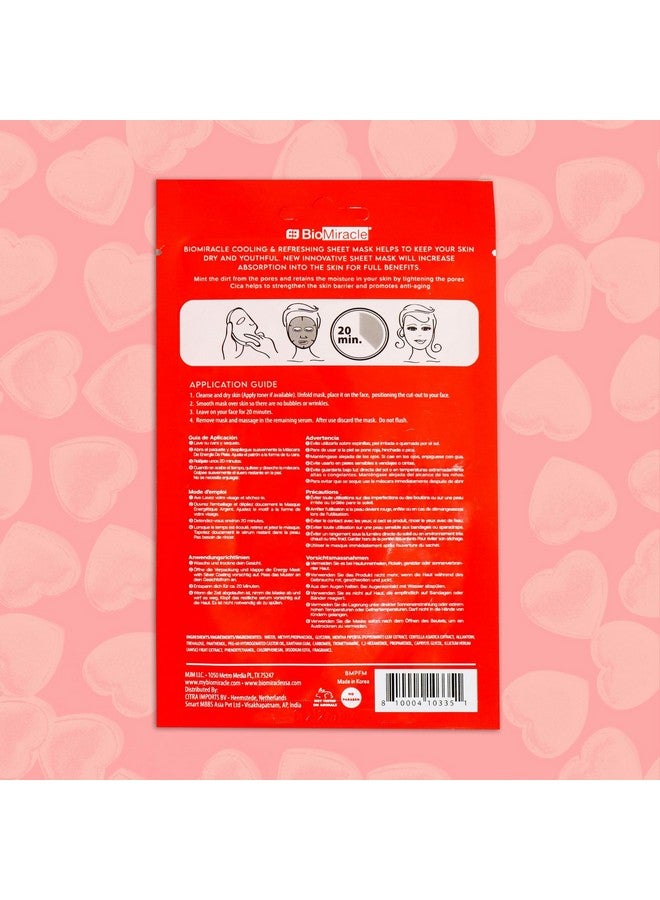 BioMiracle BioMiracle Cooling & Refreshing Peppermint Face Mask (10 Pack) (10 Sheets)  - Image 3