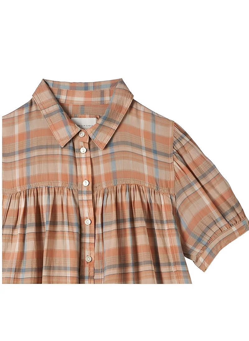 American Eagle Button down tiered shirt