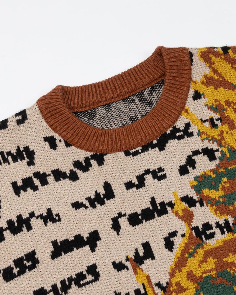 LILILEIDY Mens Crewneck Sweaters Graphic Comfortable Casual Knit Fall Winter Sweater Oversized Pullovers Orange,A1,M - Image 4