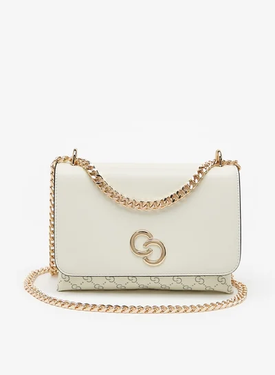 Celeste Women's Solid Crossbody Bag with Chain Strap and Flap Closure