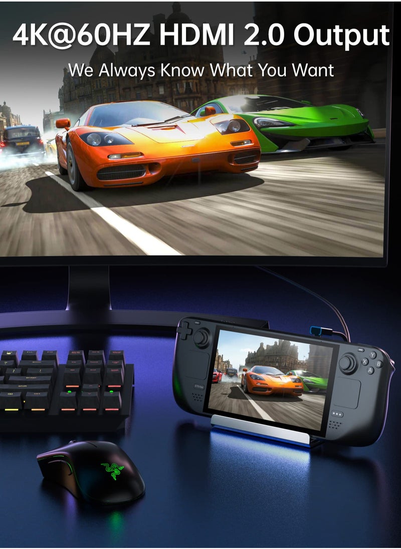 Excefore - M.2 Docking Station for Steam Deck, 7 in 1 Docking Station with SSD Port HDMI 2.0 4K@60Hz, Gigabit Ethernet, 3 USB and Full Speed USB-C Charge Port Compatible with Valve Steam Deck - Image 1