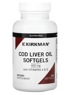 Kirkman Labs Cod Liver Oil  400 mg  300 Softgels 