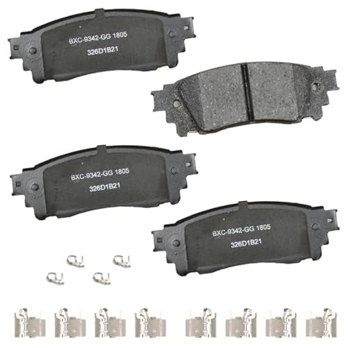 Bendix وسادات الفرامل الخلفية Bendix Premium SBC1805 لسيارات لكزس ES250، ES300h، ES350، NX200t، NX300، NX350، h، NX450h+، RX350، RX350L، RX450h، RX450hL، UX200، UX250h، أفالون، كامري، C-HR، كورولا كروس، بريوس، AWD-e، بريوس برايم، RAV4 - Image 1
