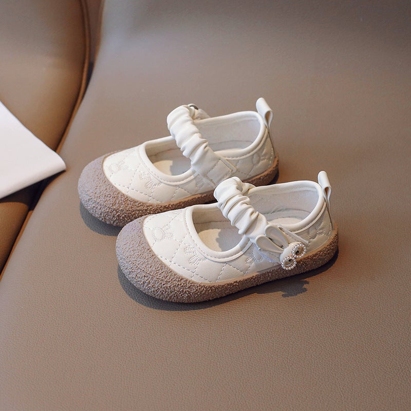 Girls'' Single Shoes, Baby Shallow Mouth Loafers, 2026 Spring and Autumn New Style, Cute Soft-Soled Princess Shoes for Little Girls, Big-Toe Shoes - Image 1