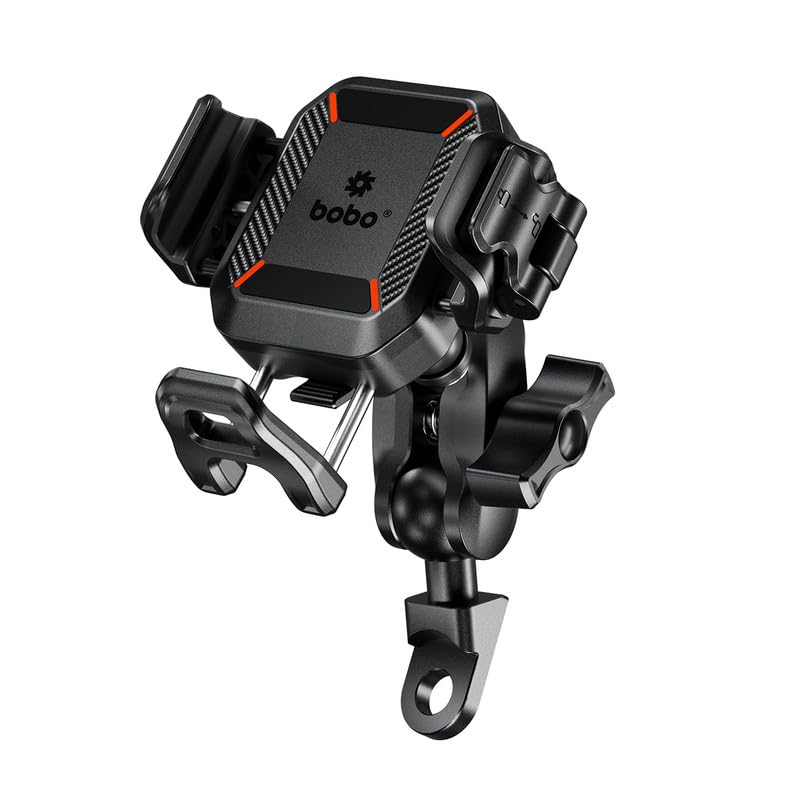 Bobo BM22M PRO Mirror Mount Anti-Vibration Anti-Theft Waterproof Bike/Motorcycle/Scooter Mobile Phone Holder Mount Ideal for Maps and GPS Navigation (Black) - Image 1