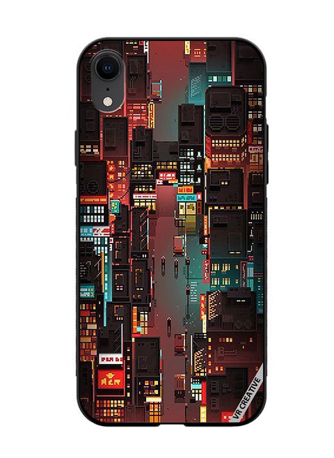 Protective Case Cover For Apple iPhone XR Street Of Tokyo Design Multicolour