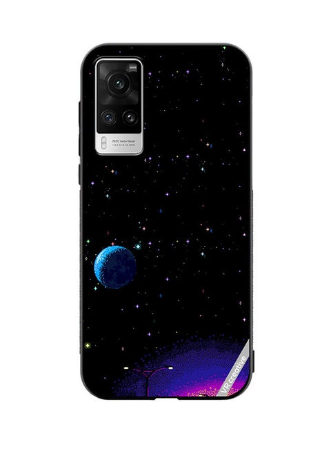 Protective Case Cover For Vivo X60 Pro 8-Bit Pixel Galaxy Design Multicolour