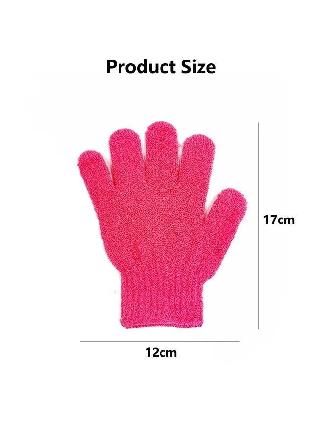 2 Pair Bath Gloves for Shower Natural Loofah Exfoliating Wash Gloves for Body and Face, Dead Skin Remover, Double Sided Microfiber Shower Body Gloves for Adults and Kids - Image 3