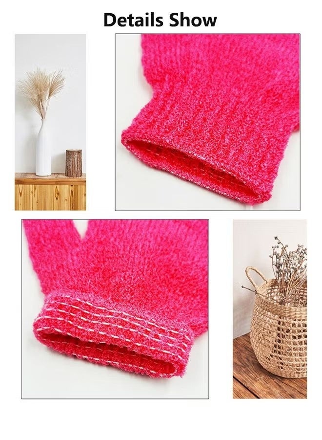 2 Pair Bath Gloves for Shower Natural Loofah Exfoliating Wash Gloves for Body and Face, Dead Skin Remover, Double Sided Microfiber Shower Body Gloves for Adults and Kids - Image 2