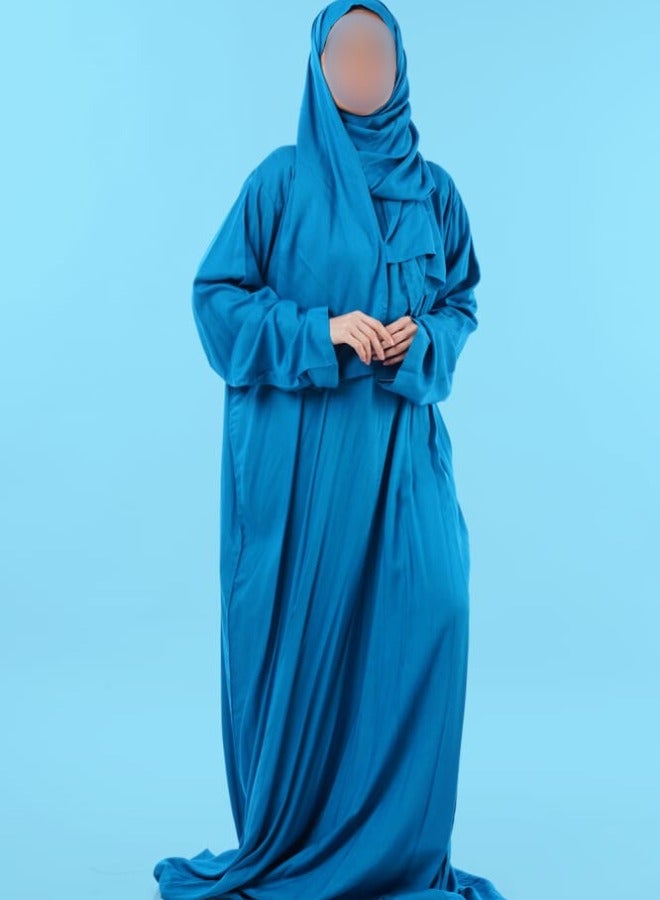 Elegant Women's Full-Length Prayer Dress with Hijab  - Image 1
