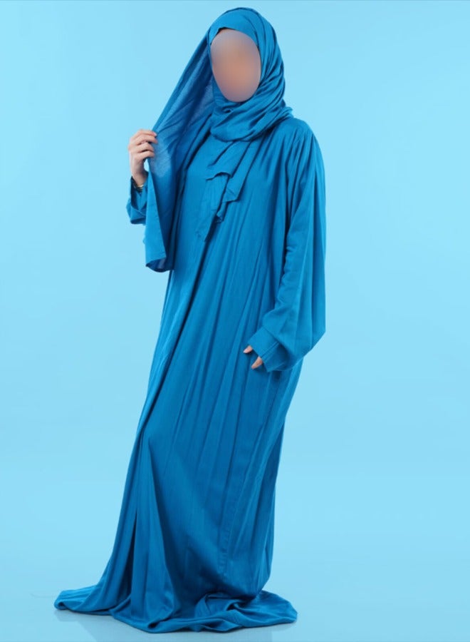 Elegant Women's Full-Length Prayer Dress with Hijab  - Image 2
