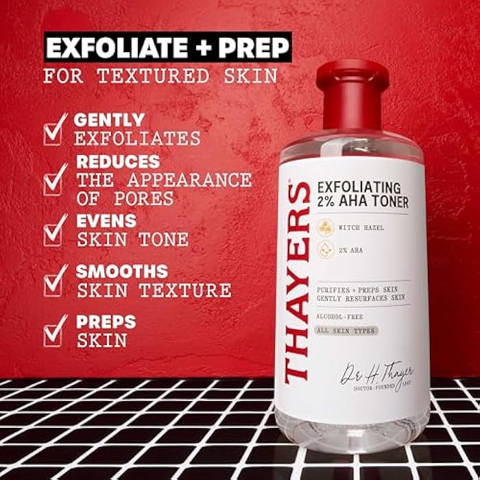 Thayers 2% AHA Exfoliating and Brightening Toner with Glycolic Acid, Lactic Acid and Witch Hazel, Smoothing and Pore Refining Skin Care for All Skin Types, 12 Fl Oz​ - Image 4