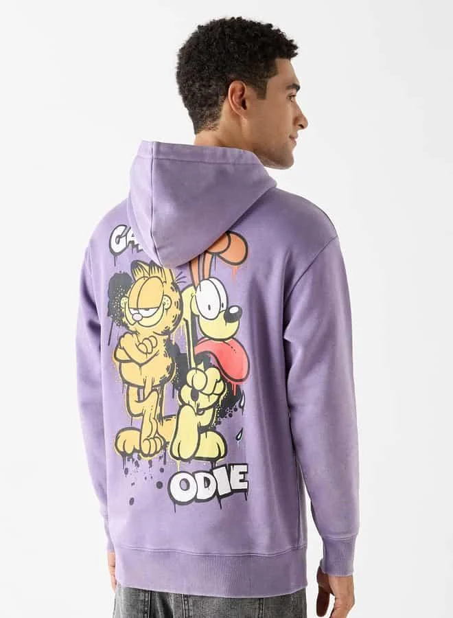 SP Characters Garfield and Friends Print Hoodie with Kangaroo Pocket