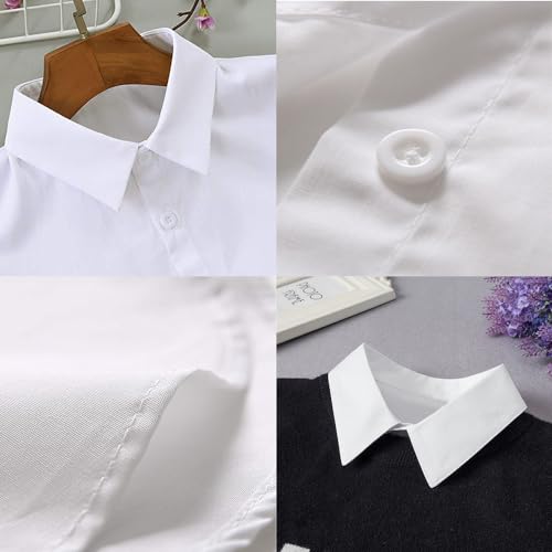 Fapiwen Fake Collar, Dickey Collar Tops, Detachable Collar for Women, White Cotton Half Shirt False Collar, Women Detachable Collar, Detachable False Shirt Collar for Girls (Free Size) - Image 2