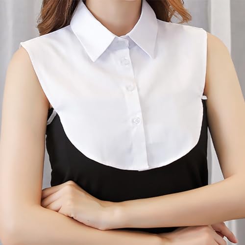Fapiwen Fake Collar, Dickey Collar Tops, Detachable Collar for Women, White Cotton Half Shirt False Collar, Women Detachable Collar, Detachable False Shirt Collar for Girls (Free Size) - Image 3