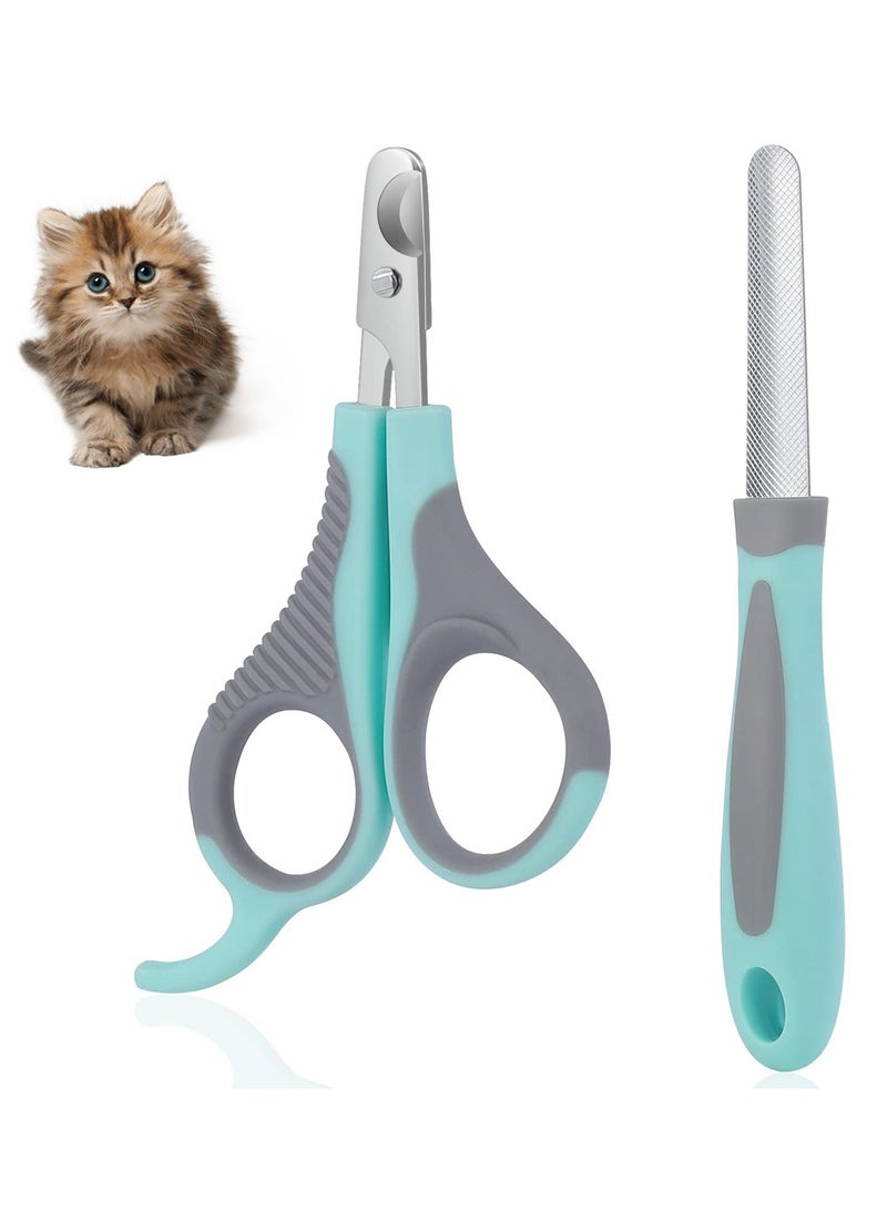 Cat Nail Clipper, Professional Stainless-Steel Claw Clipper Trimmer with Nail File, Cat Claw Clippers, Pet Nail Clippers Trimmer for Cats, Kittens, Hamster, Rabbits, Birds, & Small Breed Animals - Image 1