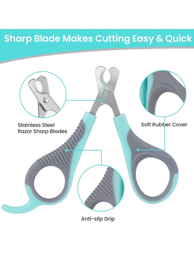 Cat Nail Clipper, Professional Stainless-Steel Claw Clipper Trimmer with Nail File, Cat Claw Clippers, Pet Nail Clippers Trimmer for Cats, Kittens, Hamster, Rabbits, Birds, & Small Breed Animals - Image 2