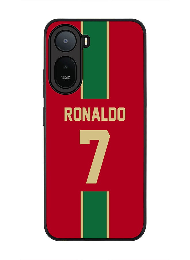 Stylizedd Rugged Case for Xiaomi Redmi A7 Pro 4G / Poco C81 / Poco C81 Pro / Poco C85x 5G- Slim Fit Hybrid Rubber Cover Football - Portugal,  Ronaldo