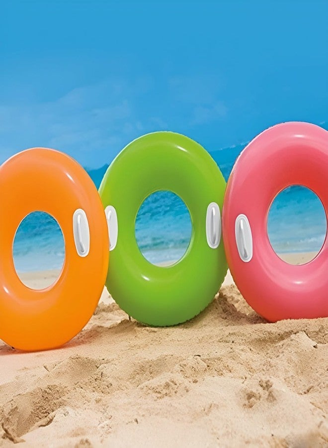 Mamadev®:- Adult Swimming Ring Pool Float Tube Kids Swim Tube with 2 Handles(Size - 30''inch)(Multi Color)(8 +Years)(1 PIS) - Image 2