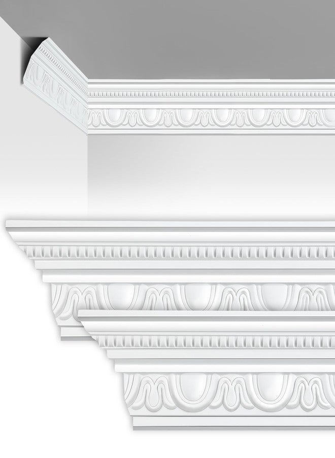 مجموعة مارسوي من 8 قطع لتزيين سقف السقف، مقاس الوجه 4.5 بوصة × الطول الإجمالي 189 بوصة، يتم تركيبها باستخدام الغراء (غير متضمن)، ديكور فاخر (نمط أنيق). - Image 1